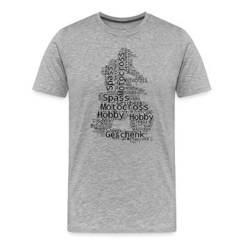 Déclaration directe sur le motocross - T-shirt bio Premium Homme - gris chiné - Devant - Damien (186cm)