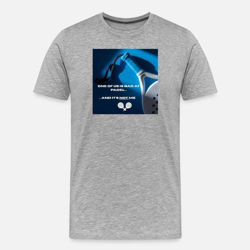 Padel Spruch Tee - Männer Premium Bio T-Shirt - Grau meliert