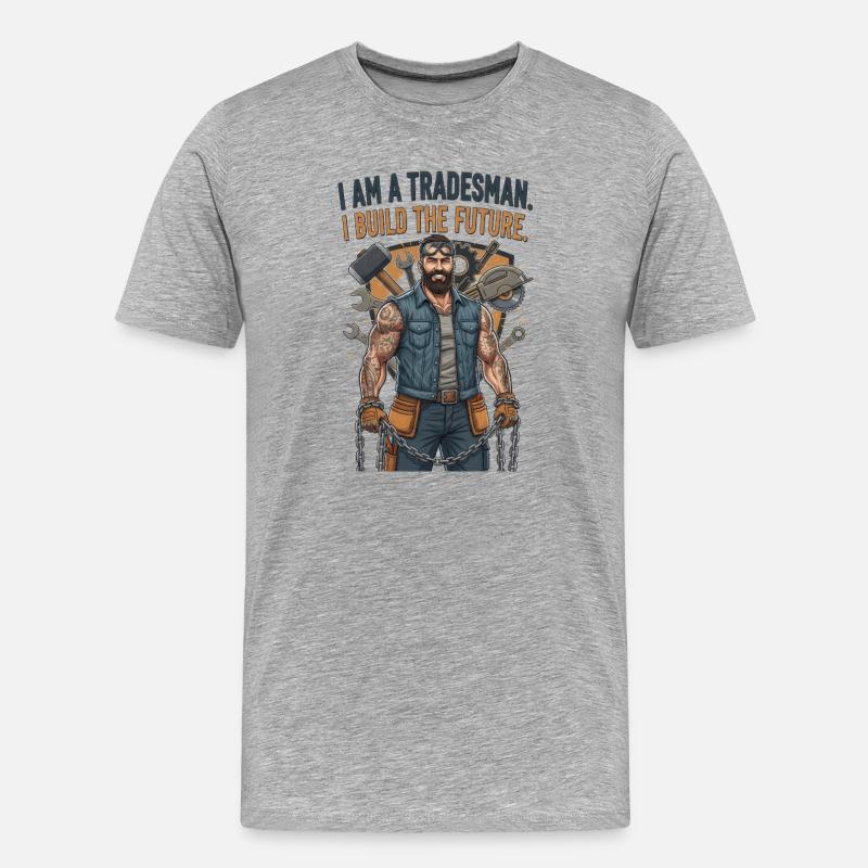 Stolzer Handwerker Handwerks Beruf Geschenk - Männer Premium Bio T-Shirt - Grau meliert