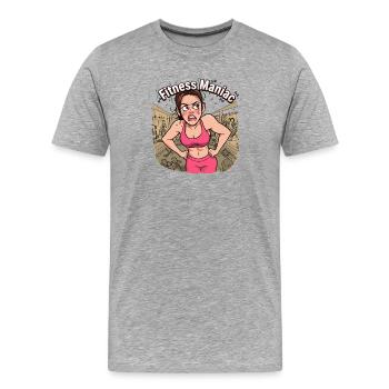 Fille de la salle de sport maniaque du fitness - T-shirt bio Premium Homme - gris chiné - Devant - Damien (186cm)