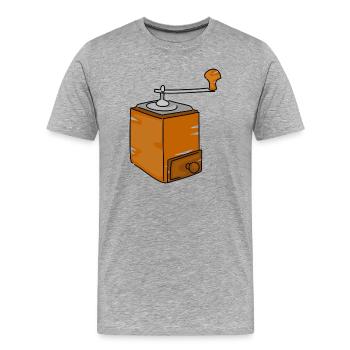 Moulin à café - T-shirt bio Premium Homme - gris chiné - Devant - Damien (186cm)