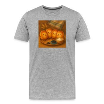 Syrmiki am Brett - Männer Premium Bio T-Shirt - Grau meliert - Vorne - Damien (186cm)