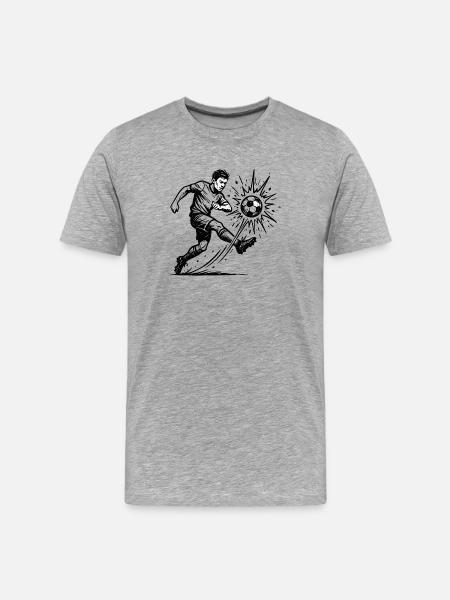 Exploding Soccer Shot Illustration - Men's Premium Organic T-Shirt - heather grey