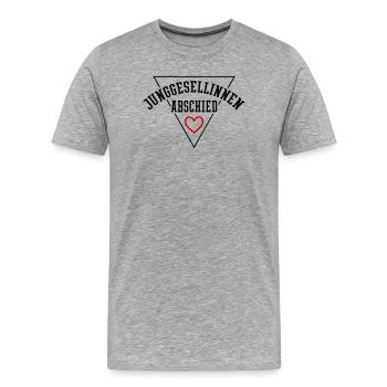 Filles au cœur de la fête de jeune fille - T-shirt bio Premium Homme - gris chiné - Devant - Damien (186cm)