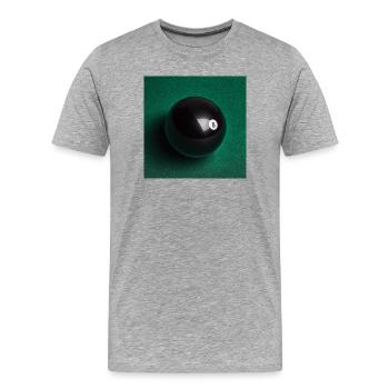 Schwarzer 8-Ball auf Filz - Männer Premium Bio T-Shirt - Grau meliert - Vorne - Damien (186cm)