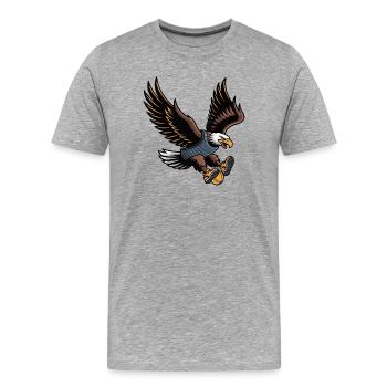 Majestic Eagle Mascot in Armor - Men's Premium Organic T-Shirt - heather grey - Front - Damien (186cm)