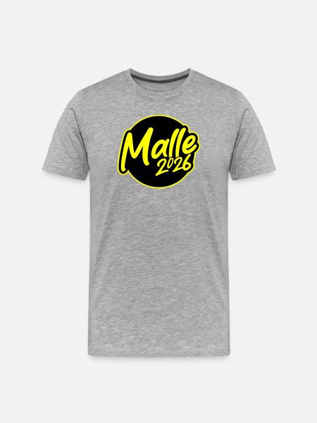 Malle 2026 Mallorca - Männer Premium Bio T-Shirt - Grau meliert