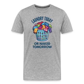 Funny Quotes - Men's Premium Organic T-Shirt - heather grey - Front - Damien (186cm)