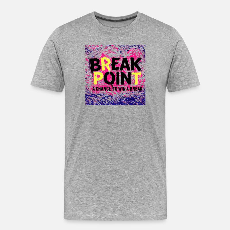 Tennis Break Point Gewinner Design - Männer Premium Bio T-Shirt - Grau meliert