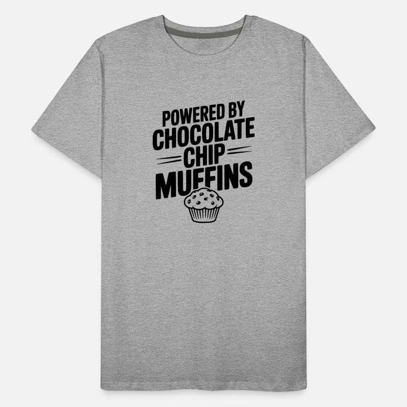 Powered by Chocolate Chip Muffins Men's Premium Organic T-Shirt
