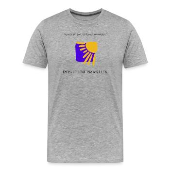 Post Tenebras Lux - Men's Premium Organic T-Shirt - heather grey - Front - Damien (186cm)