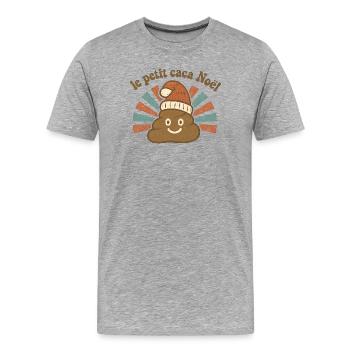 Le petit cacao Noël - T-shirt bio Premium Homme - gris chiné - Devant - Damien (186cm)