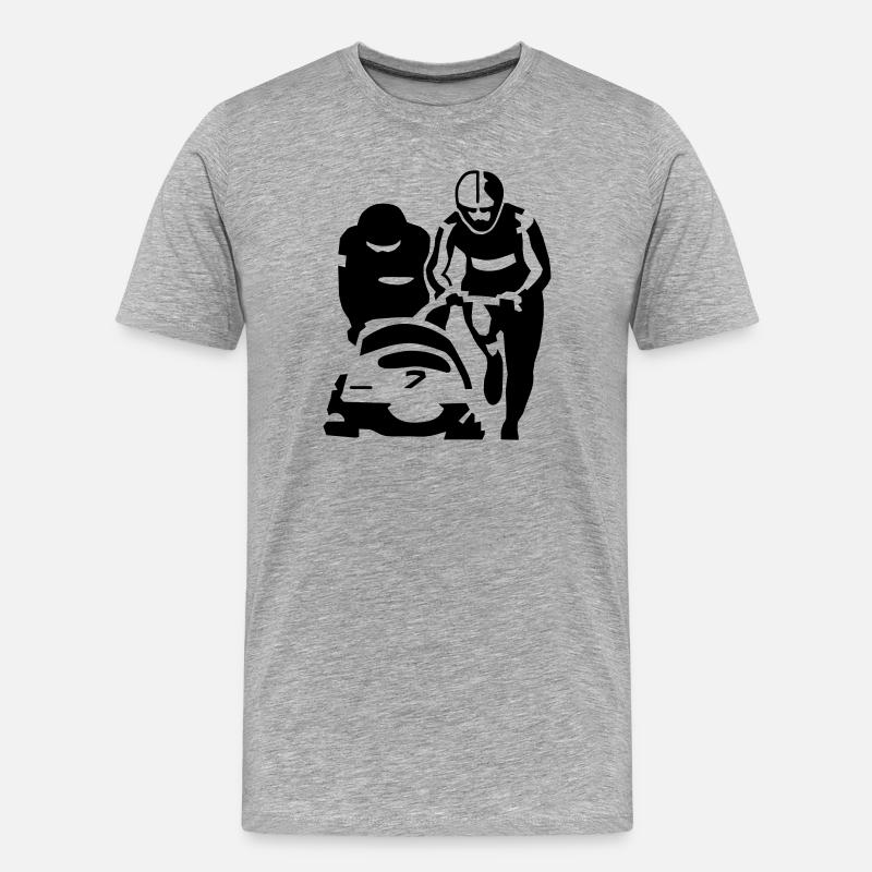 Bobsleigh - Männer Premium Bio T-Shirt - Grau meliert