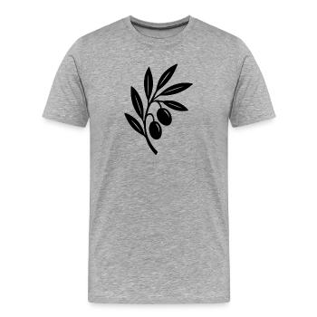 Olive Branch Silhouette - Men's Premium Organic T-Shirt - heather grey - Front - Damien (186cm)