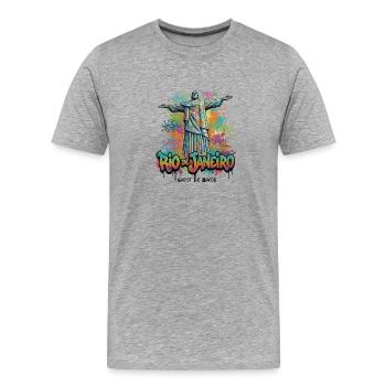 Christ the Redeemer - Guardian of Rio - Men's Premium Organic T-Shirt - heather grey - Front - Damien (186cm)