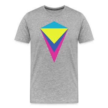 Diamant néon multi-couches - T-shirt bio Premium Homme - gris chiné - Devant - Damien (186cm)