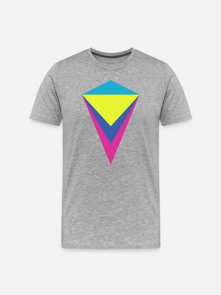 Diamant néon multi-couches - T-shirt bio Premium Homme - gris chiné