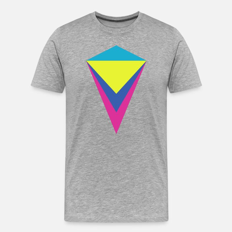 Mehrschichtiger Neon-Diamant - Männer Premium Bio T-Shirt - Grau meliert