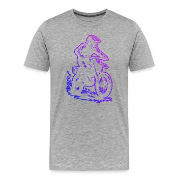 Conception compacte du motocross - T-shirt bio Premium Homme - gris chiné - Devant - Damien (186cm)