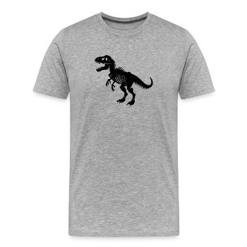 T-rex-Fossil - Männer Premium Bio T-Shirt - Grau meliert - Vorne - Damien (186cm)