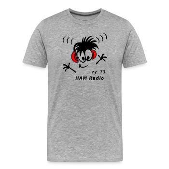 Funker Amateurfunker - Männer Premium Bio T-Shirt - Grau meliert - Vorne - Damien (186cm)