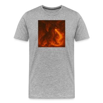 Feuerdrache in leuchtenden Flammen - Männer Premium Bio T-Shirt - Grau meliert - Vorne - Damien (186cm)