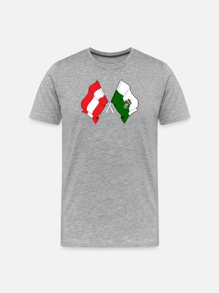 Austria & Styria Crossed Flags - Men's Premium Organic T-Shirt - heather grey