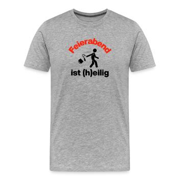 Closing time is in a hurry – office escape, colleagues - Men's Premium Organic T-Shirt - heather grey - Front - Damien (186cm)
