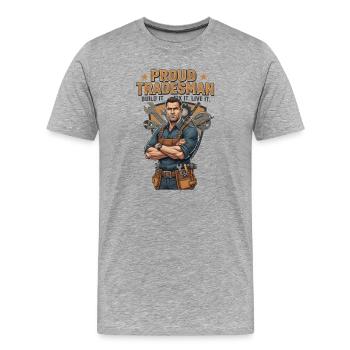 Stolzer Handwerker Motiv Handwerks Beruf - Männer Premium Bio T-Shirt - Grau meliert - Vorne - Damien (186cm)