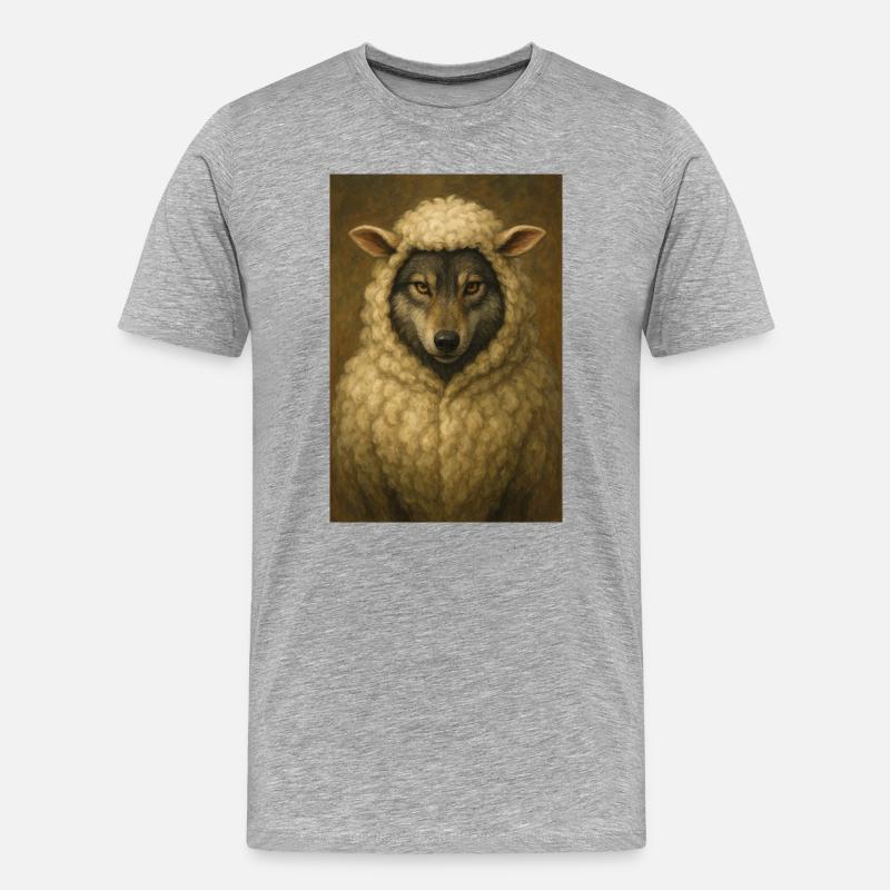 Wolf im Schafspelz - Männer Premium Bio T-Shirt - Grau meliert