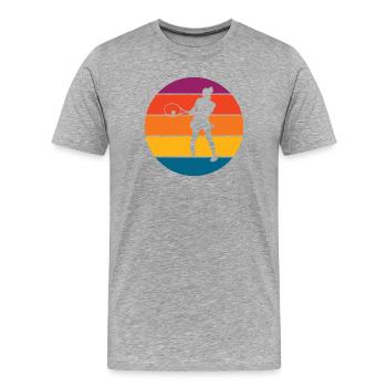 Tennis - Männer Premium Bio T-Shirt - Grau meliert - Vorne - Damien (186cm)
