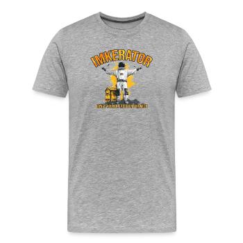 Beekeeper Whole colonies work for me - Men's Premium Organic T-Shirt - heather grey - Front - Damien (186cm)