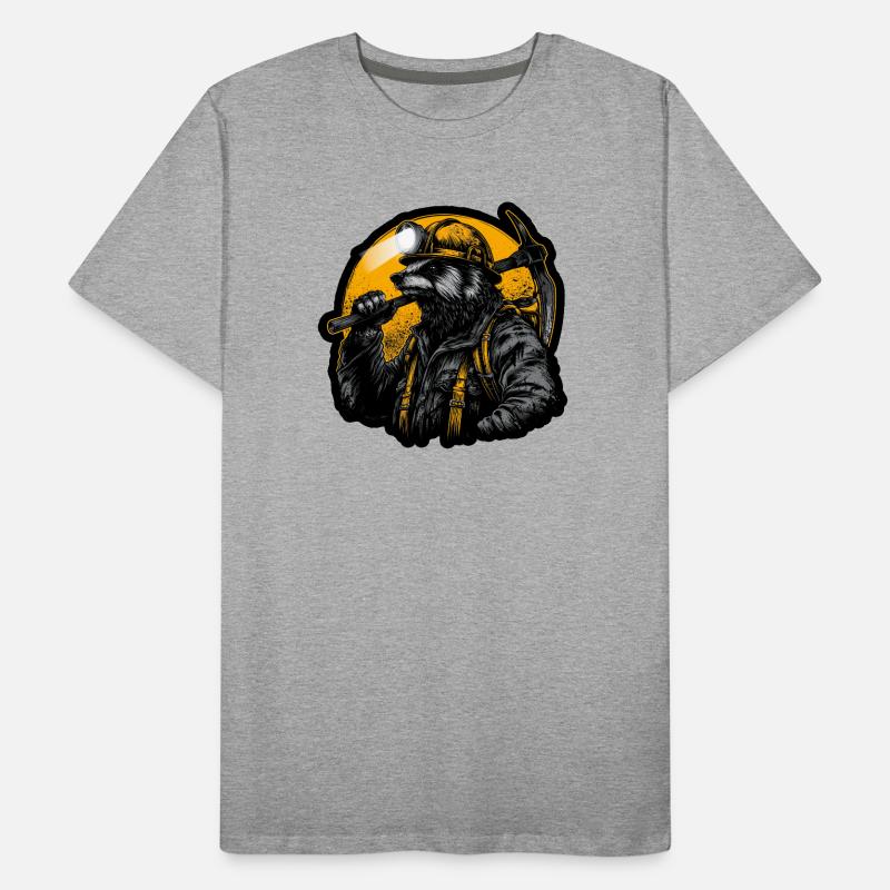 Conception du tunnel à charbon Miner Badger T-shirt bio Premium Homme