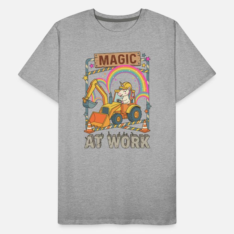 Magic At Work Einhorn Bagger Männer Premium Bio T-Shirt
