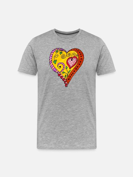 Cœur - T-shirt bio Premium Homme - gris chiné