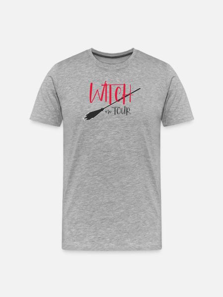 Witch on Tour Logo - Men's Premium Organic T-Shirt - heather grey