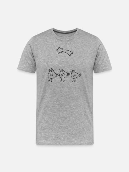 Chick Crowns Star Arch Three Kings - Men's Premium Organic T-Shirt - heather grey