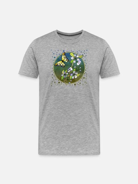 butterfly - Men's Premium Organic T-Shirt - heather grey