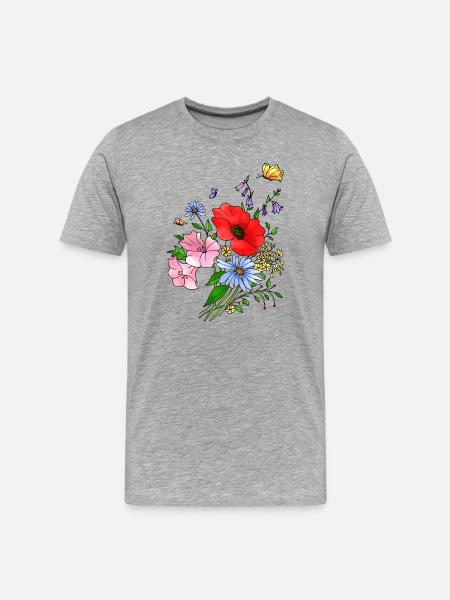 Fleur - T-shirt bio Premium Homme - gris chiné