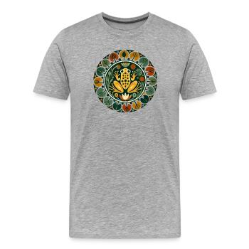 Frog in Circular Flora - Men's Premium Organic T-Shirt - heather grey - Front - Damien (186cm)