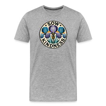 Sow Kindness Iris Circle - Men's Premium Organic T-Shirt - heather grey - Front - Damien (186cm)