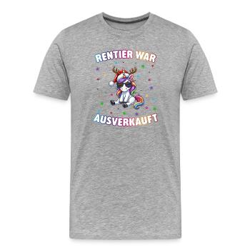 Reindeer a vendu complet - T-shirt bio Premium Homme - gris chiné - Devant - Damien (186cm)
