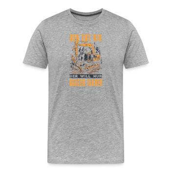 Baggerfahrer Geschenke Baggerführer Baustelle - Männer Premium Bio T-Shirt - Grau meliert - Vorne - Damien (186cm)