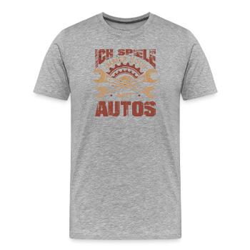 Cadeau de mécanicien Mécanicien Mécanicien de voiture Expressions de mécanicien automobile - T-shirt bio Premium Homme - gris chiné - Devant - Damien (186cm)