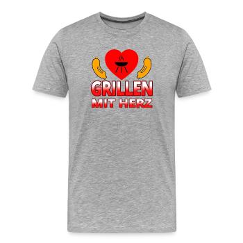 Griller - T-shirt bio Premium Homme - gris chiné - Devant - Damien (186cm)
