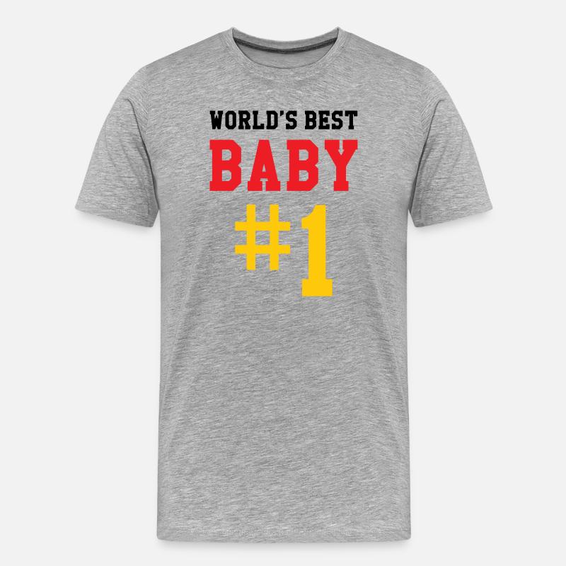 Bestes Baby – Geburt – Kind - Männer Premium Bio T-Shirt - Grau meliert