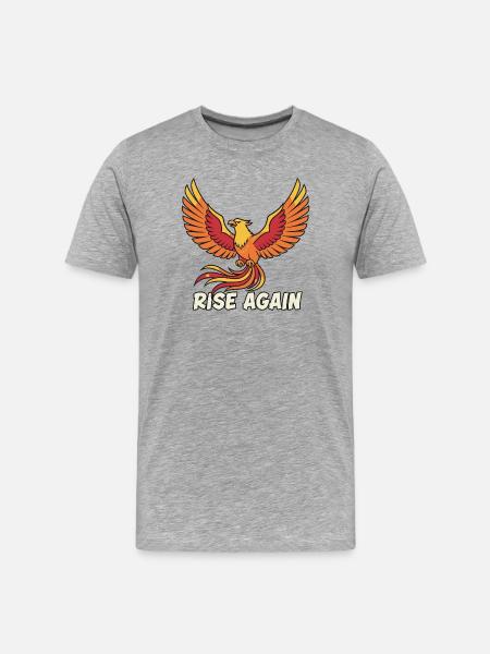 Phoenix Rise Again Motif - Men's Premium Organic T-Shirt - heather grey