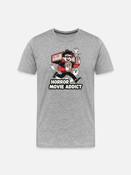Horror Movie Addicted Moviegoer - Men's Premium Organic T-Shirt - heather grey
