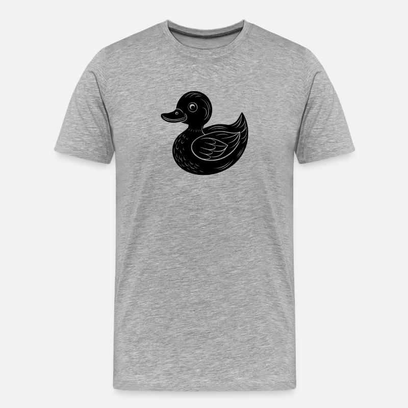 Spielzeugente - Männer Premium Bio T-Shirt - Grau meliert