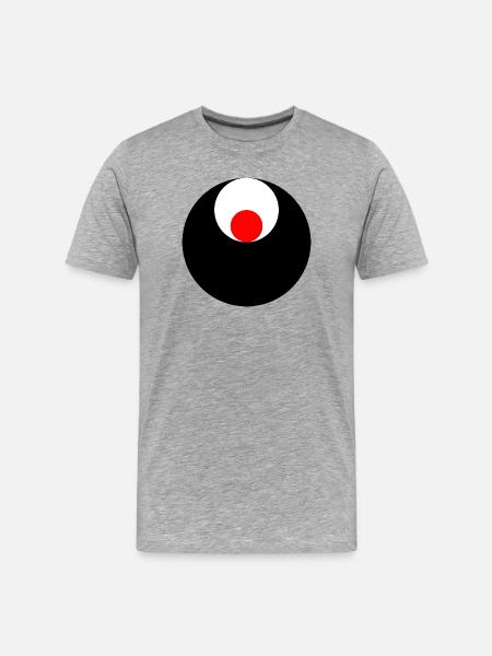 3 circles, black, white and red - Men's Premium Organic T-Shirt - heather grey